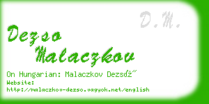 dezso malaczkov business card